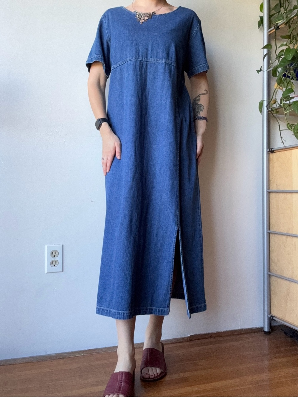 TY Wear Denim Cotton Maxi Dress - size L